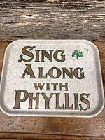 Full view of tray showing text and shamrock