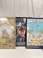 Front view of all three framed posters