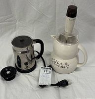 Both frothers and ceramic pot overview