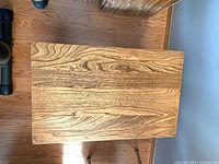 top view showing oak grain and rectangular shape