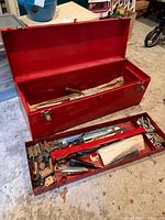 Toolbox open with tray removed showing overall lot