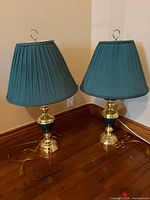 Both lamps side by side showing shades, bases and cords