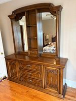 Full view of dresser with mirror attached
