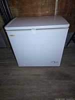 Front view of Danby chest freezer showing overall exterior condition