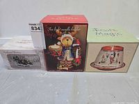 Front view of the three boxed Christmas items