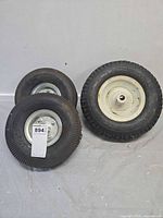 All three wheel assemblies showing overall condition and quantity