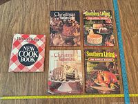 Front covers of all five cookbooks showing titles and cover art