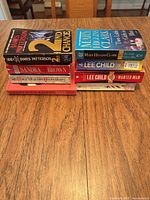 Front view of two stacks showing spines of all paperback books