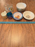 All seven character kitchenware items laid out for size reference