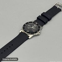 Kenneth Cole watch angled view showing full strap and case