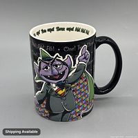 Front view showing Count von Count illustration and overall mug design