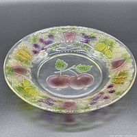 Full view of iridescent glass fruit plate
