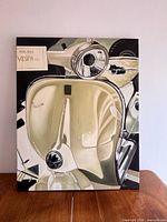Front view of entire Vespa painting showing composition and palette