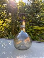 Full view of decanter with ring stopper outdoors