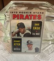 Front of 1970 Topps rookie card showing Dave Cash and Johnny Jeter images and text