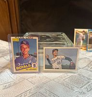Front view of rookie card and Bowman insert card in sleeves