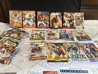 Fronts of assorted NFL Pro Set cards spread on table