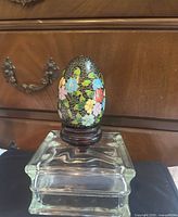 cloisonné egg on stand front view