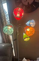 Lamp illuminated showing red, blue, green, orange, yellow shades