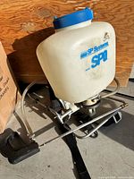 Front view of SP Systems SPO backpack sprayer showing tank, label and wand