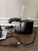 Overall view of Hauz Living mini food processor assembled with cord visible