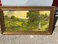 Full view of framed pastoral print