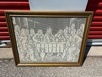 Full view of framed embroidery