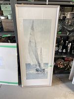 Full view of first framed sailboat print