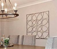 Wall art displayed in dining room setting, shows scale and design.