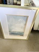 Full view of framed seascape print