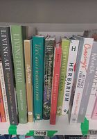 Spines of all books visible on shelf