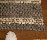 Corner close-up showing texture and stripe colors