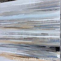 Close-up showing paint streak detail blue/beige/white/grey