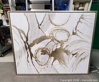 Front view of abstract giclee in pewter frame