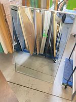 Front view of rectangular silver-frame mirror