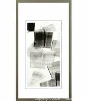 Framed abstract Black Cubis I vertical view