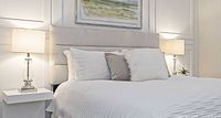 Lamps on bedside tables showing overall design with shades
