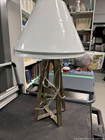 Lamp with new shade sealed in plastic