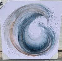 Front view of square swirl canvas art