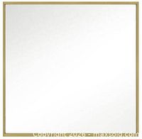Stock image of square mirror with brass frame