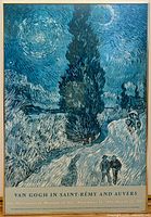 Full view of framed Van Gogh exhibition poster