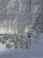 Front view showing entire assortment of glassware
