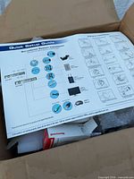 Quick setup guide on top of boxed components