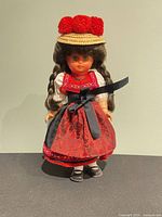 Front view of 11 in Molls Trachtenpuppen doll in traditional dress