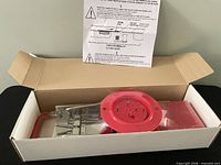 Mandoline slicer, hand guard, instruction sheet inside box