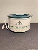 Front view of Rival Crockette slow cooker with cord visible