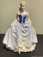 Front view of Royal Doulton Susan figurine showing dress detail