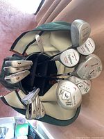 Top view showing all clubs in bag