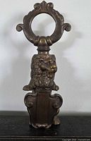 Full view of solid brass lion figure
