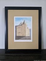 Full view of framed print showing entire artwork, mat and frame